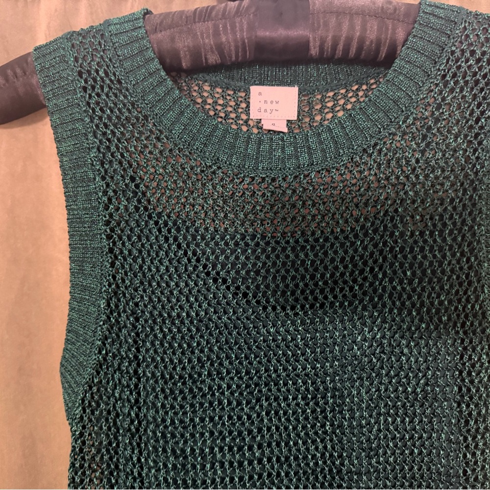 A New Day Women's metallic Green Sweater Dress